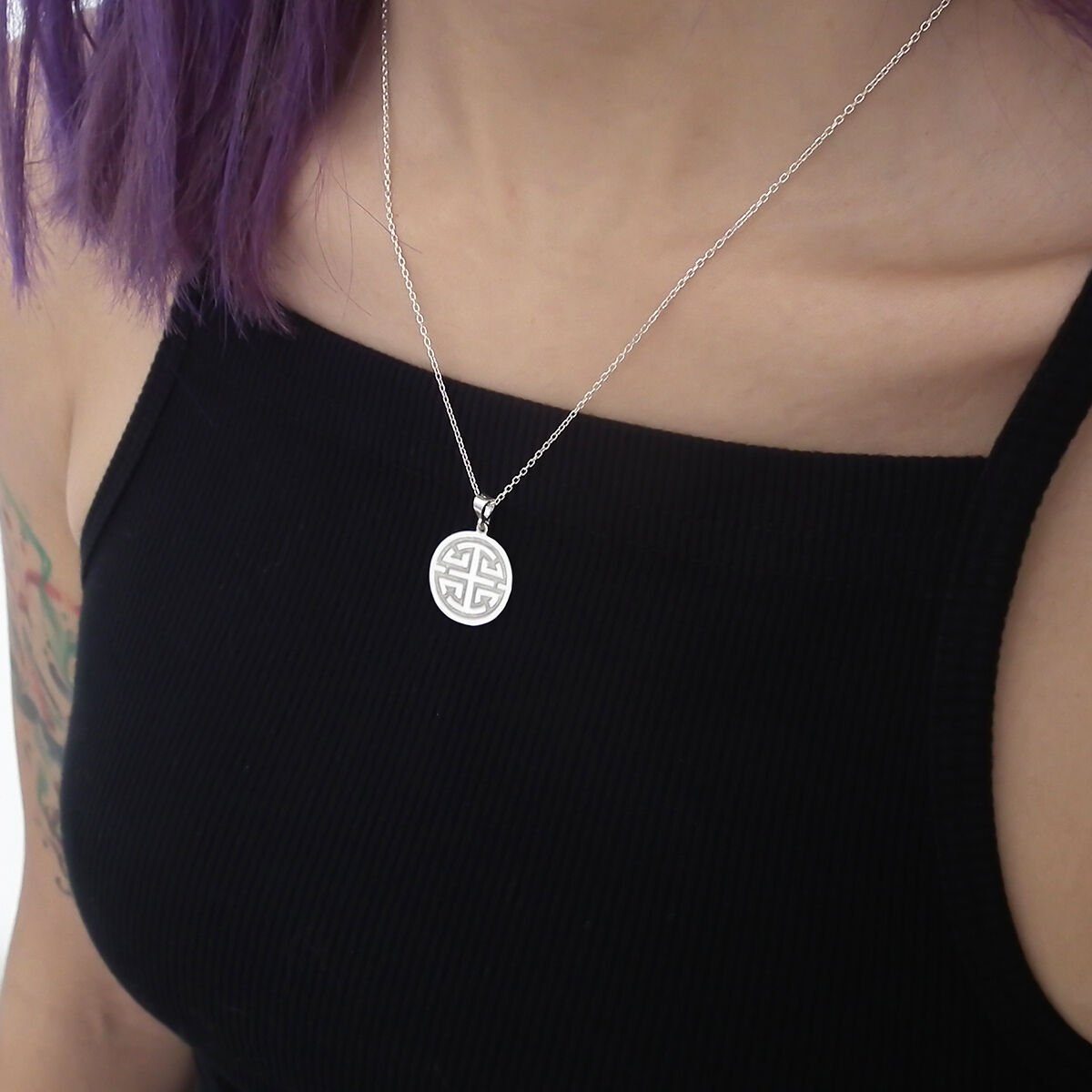 Lou Gümüş Kolye Fotoğraf 2