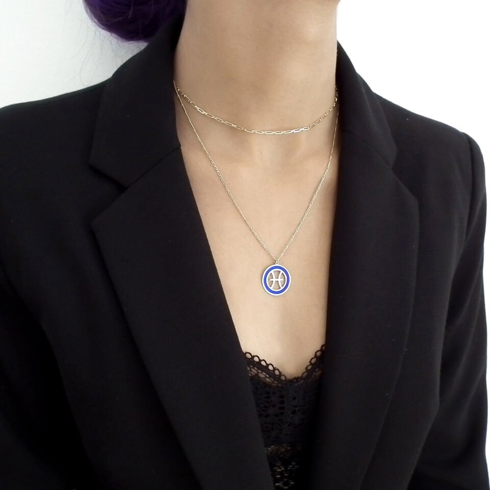 Balık Burcu Mineli Gümüş Kolye