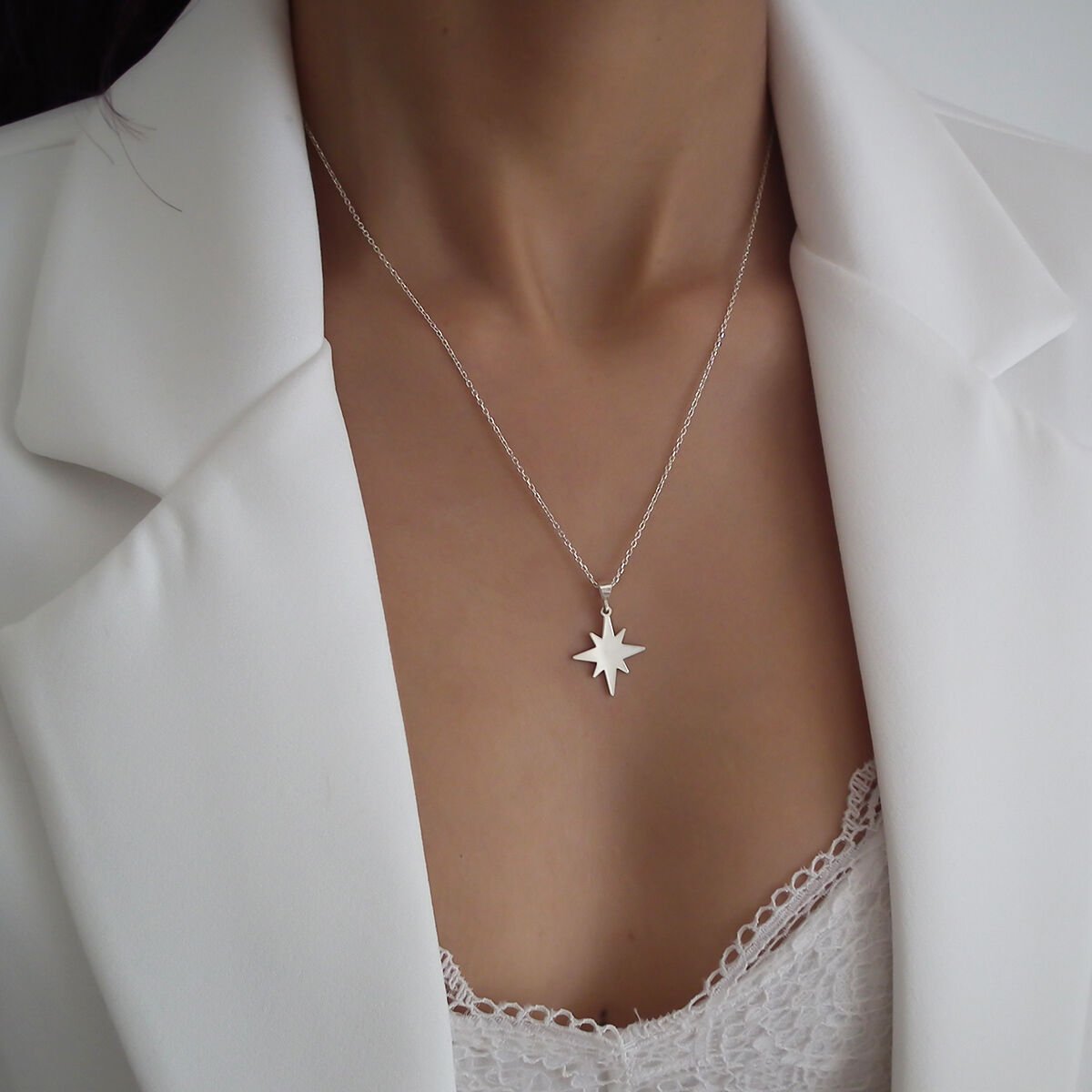 Kuzey Yıldızı Gümüş Kolye