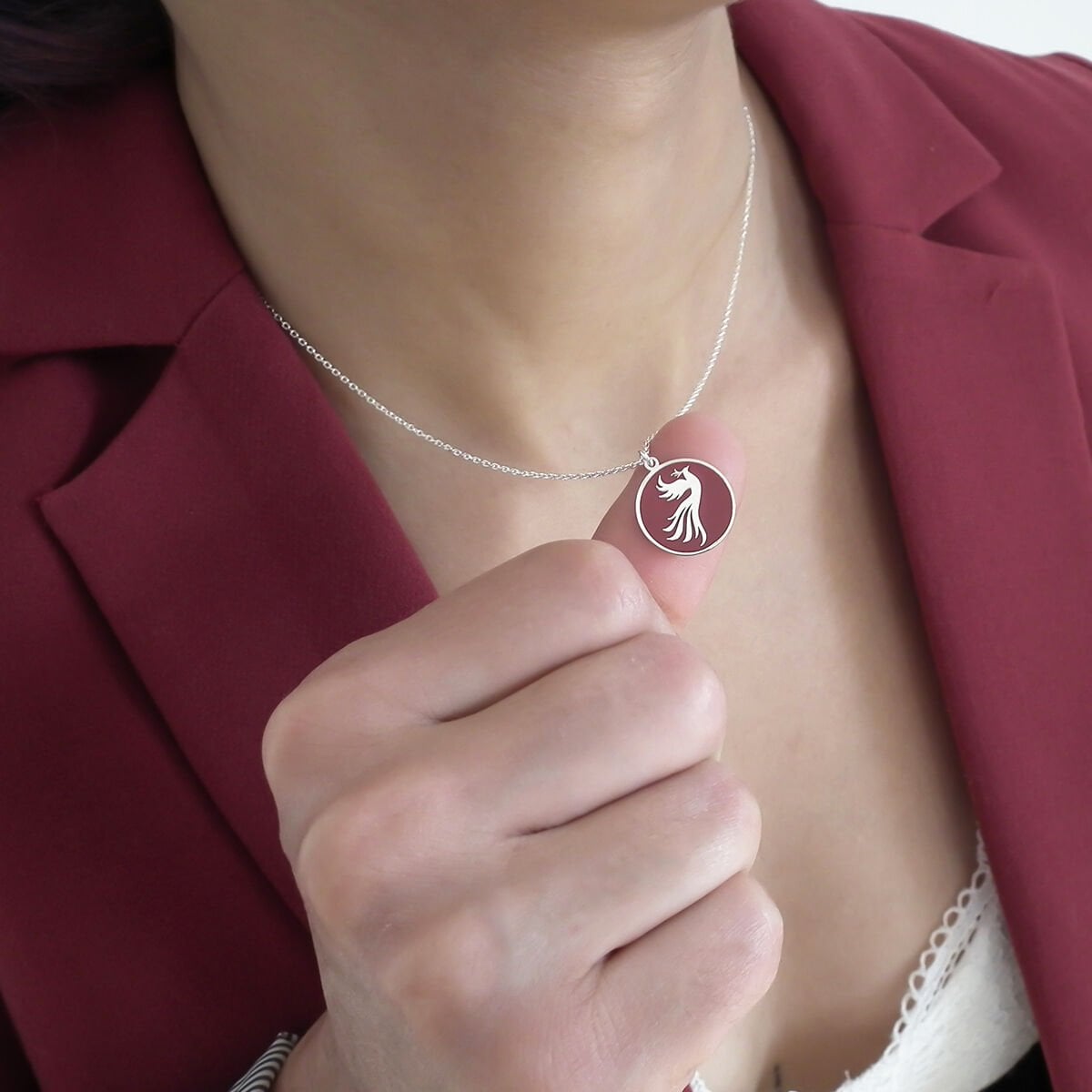 Anka Kuşu Gümüş Kolye