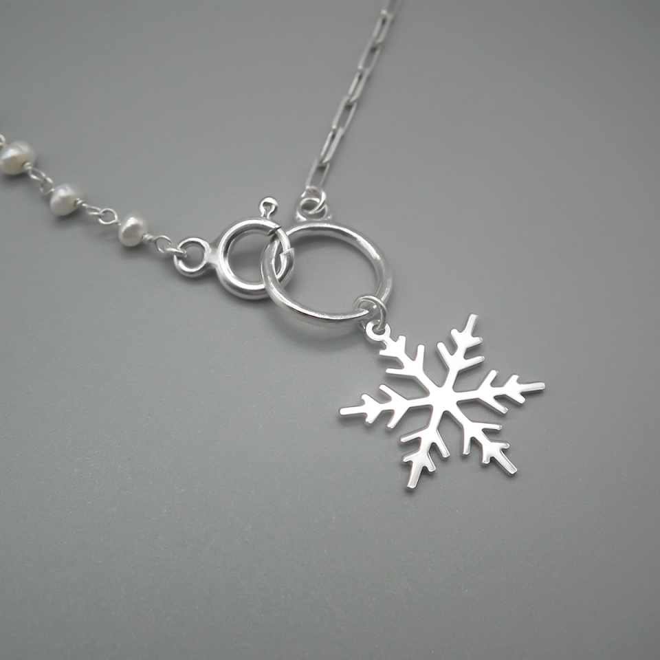 Kar Tanesi İnci Gümüş Kolye