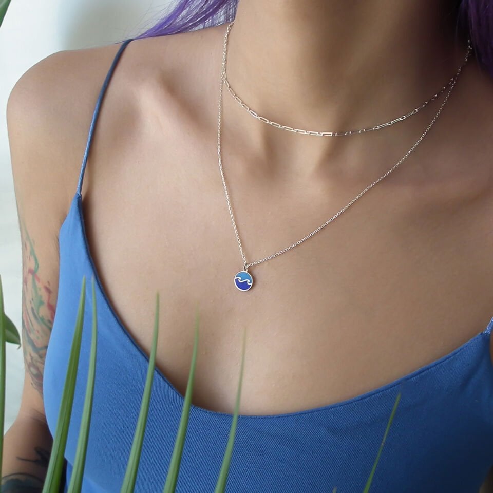 Dalga Tiny Gümüş Kolye