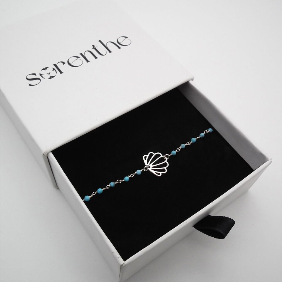 Turkuaz Deniz Kabuğu Bileklik